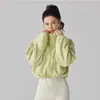 Chaqueta de Yoga con Forro Polar Transfronteriza Europea y Americana Corta Engrosada de Manga Larga Ropa Deportiva Ropa de Fitness de Lana de Cordero Chaqueta de Otoño e Invierno