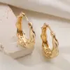 Aogu Brincos Ondulados Banheados a Ouro Real Estilo Metal Europeu e Americano Mais Vendidos Transfronteiriços para Mulheres Ins Simples Elegantes Versáteis