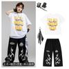 Roupas Infantis da Moda Street Dance Hip-Hop Menino Cool Calça de Chama Menina de Jazz Estilo de Rua Roupa para Performance de Dança Hip-Hop