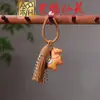 Pingente Chaveiro Cavalo Pintado, Ornamento Pendurado Carruagem de Cavalo Esculpida em Sândalo Yiming Xianyuan, Pingente de Bolsa, Corrente para Celular Presente