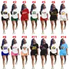 D9349 Amazon Caliente Moda Casual Europea y Americana para Mujer Patrón de Color Sólido Estampado Manga Corta Shorts Conjunto de Dos Piezas