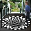 Alfombra de visión estereoscópica blanco y negro vértigo transfronterizo alfombra de ilusión para puerta alfombra para perro gato tapete fácil de cuidar