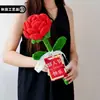 Flor de rosa artificial extra grande, feita à mão, perfeita como presente para sua namorada no Dia dos Namorados de Qixi, atacado de flores eternas