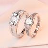 Moda japonesa e coreana Novo Casal Anel Coroa Casal Diamante Abertura Diamond Ring Pedido de casamento Masculino e Feminino Anel de casamento Anel de casamento