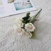 Flor Artificial Crisântemo Selvagem Flor de Seda Buquê Simples Fresco Flor de Lótus da Neve Flor de Cabo Pequeno Comércio Exterior Atacado Flor Azul Escura Flor Artificial