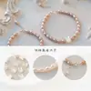 "Conejito Lindo" Pulsera de Perlas Naturales de Color Claro con Pequeño Conejito de Nácar Blanco, Plata que No se Desvanece, Dulce y Suave para Niñas