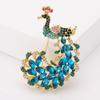 Broche de Pavo Real de Moda para Mujer Cárdigan Abrigo Corsage Pin para Chal Hebilla Cristal Atmosférico Estilo Coreano Accesorios de Ropa Elegantes