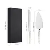 Mango de Cerámica Perlada Acero Inoxidable 430 Set de Espátula Cuchillo para Pastel Creativo Horneado Cuchillo para Queso Espátula para Pizza Vajilla de Postre