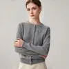 Suéter de cachemira para mujer con diseño floral de encaje de perlas tridimensional, cuello redondo, estilo abierto al frente, nueva colección otoño/invierno, prenda exterior de manga larga a la moda