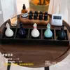 Frasco de Perfume, Pote de Óleo Essencial, Tigela de Óleo Essencial, Frasco de Óleo Essencial em Formato de Folha, Bandeja de Madeira, Ferramentas de Massagem para Spa, para Uso em Salão de Beleza