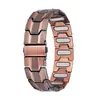 Pulsera magnética plegable de tres filas con cierre de imán ovalado plano transfronteriza de Amazon, con diseño de caparazón de tortuga y acabado cepillado de cobre rojo antiguo