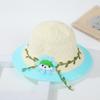 Sombrero de sol infantil de moda coreana para niñas, sombrero de paja para bebé con protección solar, adorable sombrero de pescador de paja de girasol, cuenca para el sol