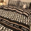 Funda Nórdica de Oso Americano de Dibujos Animados de Cuatro Piezas para Cama de 1.8 Ropa de Cama Individual para Dormitorio de Estudiante Sábana Juego de Tres Piezas Lijado