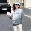 Sudadera de Felpa para Niñas Otoño e Invierno Nueva Simple de Letras para Niños Pulóver Cálido y Versátil Camisa Base