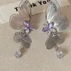 Nuevos Pendientes Colgantes de Mariposa de Hada de Moda Nicho Dinámicos Exquisitos de Gama Alta Exagerados Pendientes de Botón de Temperamento