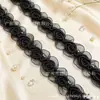 Acessório de renda tridimensional preto e branco em formato de rosa para acabamento de clavícula, para fita de tecido artesanal DIY, bolsas, sapatos, chapéus e materiais de vestuário