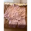Pijama de Manga Larga con Lunares Estilo Puro Deseo Femenino para Mujer Primavera y Otoño 2026 Nuevo Conjunto de Pantalón Largo de Seda de Hielo para el Hogar Adecuado para Salir