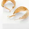 Pendientes Trenzados Nuevos y Elegantes Transfronterizos, Pendientes Dorados en Forma de C, de Moda y Versátiles, Pendientes, Pendientes Transfronterizos, Venta Directa de Fábrica