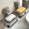Nuevo soporte para jabón de ventosa, caja de jabón de pared, estante de almacenamiento sin taladro, estante de jabón de doble capa para baño y inodoro