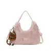 Bolso de mano de felpa simple y elegante para mujer, nueva colección de invierno 2026, bolso de hombro esponjoso, bolso cruzado y bolso de mano