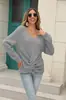 Suéter con cuello en V Transfronterizo para Mujer Otoño e Invierno 2025 Nuevo Color Sólido Simple Moda Suéter de Punto Sweater Europeo y Americano Amazon