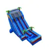 Resbaladilla Inflable de Tres Carriles Árbol de Coco, Tela Engrosada Onda Azul, Venta al por Mayor de Equipos Grandes para Juegos Acuáticos para Verano en Zonas Turísticas