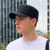 Gorra plana de invierno cálida para hombre transfronteriza, gorra de pico de pato engrosada para proteger las orejas, gorra casual de algodón a prueba de viento para exteriores para mediana edad y ancianos