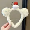 Diadema divertida estilo coreano de dibujos animados para mujer, con diseño de peluche, perfecta para usar al aplicar mascarillas faciales o lavarse la cara, y también adecuada para crear un peinado de coleta alta.