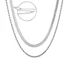 Popular Europea y Americana Cadena para Clavícula Doble Capa Apilada Cadena Doble Retorcida Acero Inoxidable Chapado en Oro de 18K Collar Versátil con Cadena Venta al por Mayor