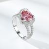Anillo Abierto de Zirconia Rosa Huevo de Paloma Destello Cortado Cielo Estrellado Moda para Mujer Anillo de Dedo Joyería