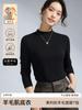 Camisa Básica de Tricô com Gola Alta de Lã Feminina 2026 Novo Estilo Início do Verão Ombro Normal Modelagem Justa para Verão, Outono e Inverno Camada