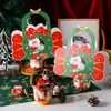 Caja de pastel con asa para taza de mousse grasa de Navidad 2023 decoración Santa muñeco de nieve transparente caja portátil enchufe