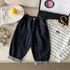 Pantalones Vaqueros para Niños Otoño 2026 Estilo Nuevo Pantalones Infantiles Versátiles Elegantes Pantalones de Pierna Recta a Cuadros Pantalones Largos Estilo Coreano para Bebé