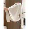 Camiseta de Manga Larga para Mujer Estilo Nuevo 2026, Corte Ajustado, Cuello Redondo y Diseño Ceñido a la Cintura, Hecha de Algodón Puro, para Principios de Otoño