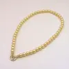 Elegante Cadena para Clavícula de Imitación de Perla de Concha del Mar del Sur con Hebilla de Cristal para Mujer, Collar de Perlas de Concha, Regalo de Cumpleaños para Novia y Mamá