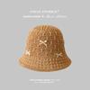 Sombrero de Pescador de Lana Calado Tejido a Mano para Mujer, Transpirable, de Copa Suave, Parasol, Protector Solar, Sombrero de Cubeta Combinable, que Favorece el Rostro