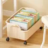 Caja de almacenamiento de libros con ruedas para dormitorios estudiantiles y aulas, cesta de almacenamiento debajo del escritorio para mochilas, caja organizadora de libros para escuela secundaria