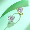 Anillo de moissanita de plata S925, hecho a mano con detalles florales, certificado por GRA, anillo de boda transfronterizo más vendido