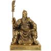 Artesanía decorativa de Guan Gong con lectura de latón, Dios Wu de la riqueza, Buda Guan Gong sentado, decoración del hogar