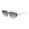 Gafas de Sol Transfronterizas para Mujer Estilo Coreano Ins Europeo Americano Y2K Sin Montura Versátiles Simples 8082 Hace que la Cara se Vea Más Pequeña En Stock