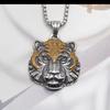 Colgante de tigre del zodíaco de plata tailandesa para hombre, collar con cabeza de tigre dominante del año del zodíaco, diseño de nicho a juego moderno, regalo