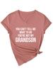 Camiseta de manga corta con cuello en V para mujer, sencilla e informal, de verano, con la frase "NO PUEDES DECIRME", venta al por mayor transfronteriza.