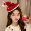 Navidad Nuevo Peluche Lazo Sombrero de Navidad Pasador Ambiente Festivo Retro Corazón de Niña Accesorios para el Cabello