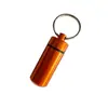 Mini cartucho de aleación de aluminio de fondo redondo, impermeable, sellado, caja de medicina de metal, adaptador para teléfono móvil, almacenamiento de tapones para los oídos, botella de aluminio