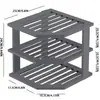 Estante de Almacenamiento de Tres Niveles con Tazón y Plato de Bambú y Madera, Estante de Almacenamiento Simple, Estante Expositor para Cesta de Pan, Estante de Almacenamiento para el Hogar, Estante de Almacenamiento para Cocina