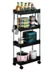 Estante con ruedas cocina piso dormitorio multicapa móvil para snacks de bebé baño inodoro estante de almacenamiento