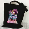 Bolsa de Lona Impresa de Grupo de Chicas Coreanas en Stock 35X40 Bolsa para Libros de Estudiante Bolso de Hombro Tote Bolsa de Compras 0925-3
