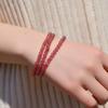 Tres Círculos Múltiples Círculos Coleccionable Cristal de Fresa Natural Pulsera Pulsera 567A Rojo Hielo Rojo Paloma Cristal de Fresa