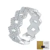 Anillo de Cadena Cubana con Forma de Diamante de Doble Fila de Moissanita Color D Vvs de Venta Caliente Europea y Americana para Hombres y Mujeres, Anillo de Plata S925 de Moda al por Mayor