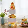 Soporte para pastel acrílico transparente personalizado, soporte para exhibición de postres rellenable, soporte para exhibición de bandeja de boda cuadrado y redondo